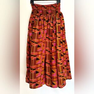 Jessica Taylor Vibrant A-Line Skirt with Geometric Pattern Maxi Skirt Size 1X